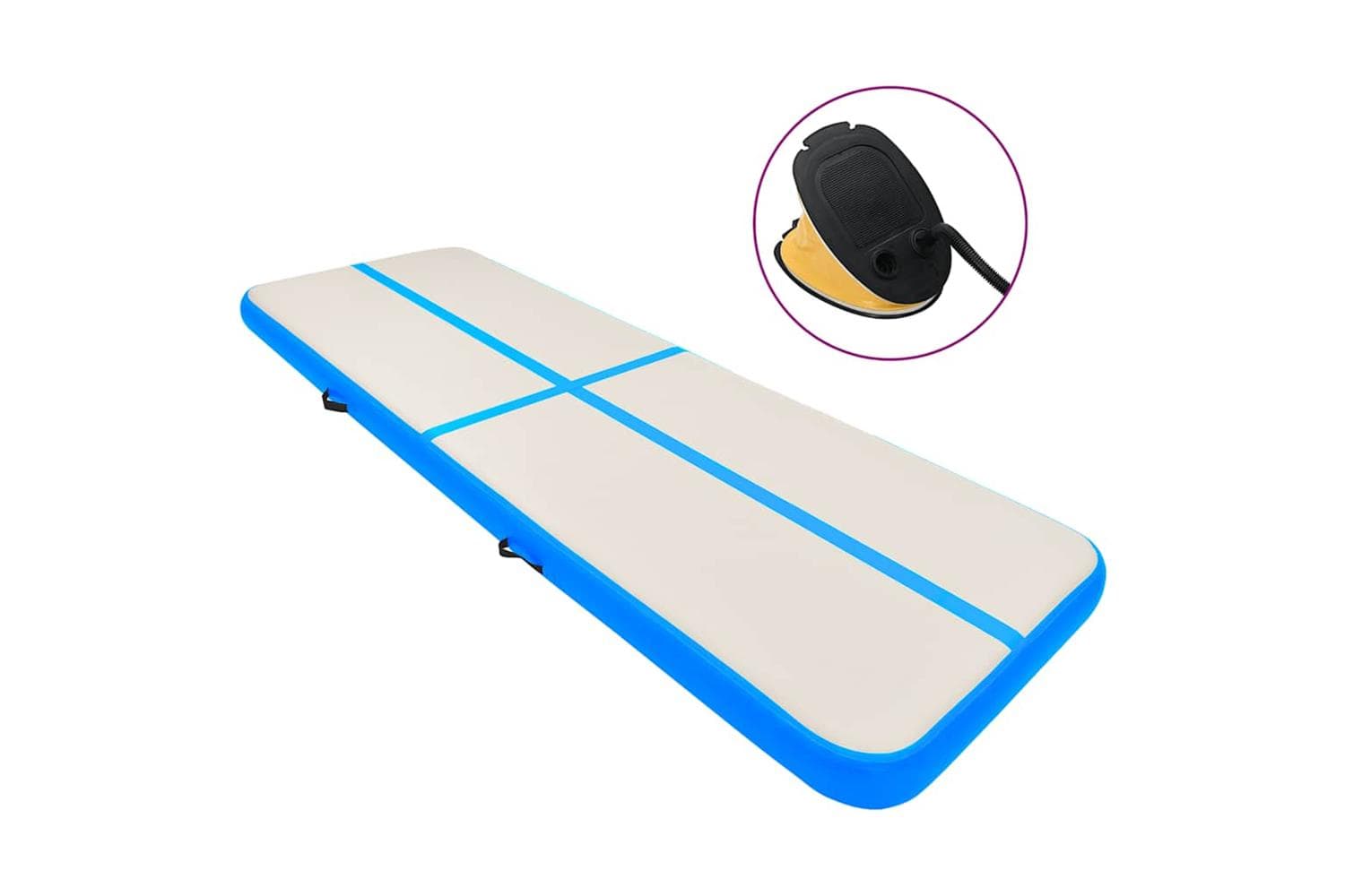 vidaXL 92686 Inflatable Gymnastics Mat With Pump 600x100x20cm Pvc Blue