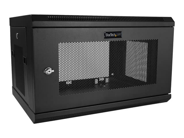 STARTECH.COM - Startech 2 Post 6U 19" Wall Mount Network Cabinet, 15" Deep Locking IT Switch Depth Enclosure, Vented Computer/Electronics Equipment Data Rack with Shelf & Hook & Loop Tape /Assembled - 19 Inch Wall Cabinet (RK616WALM) - Rack enclosure cabinet - wall moun