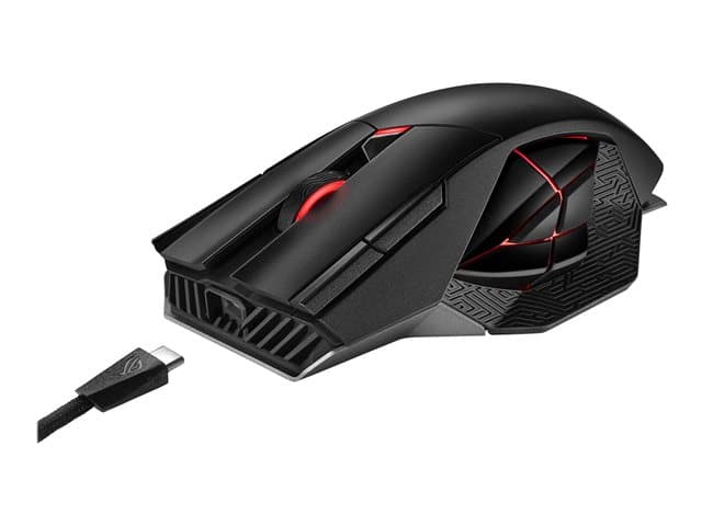 ASUSTEK - ASUS ROG Spatha X - mouse - USB, 2.4 GHz - black