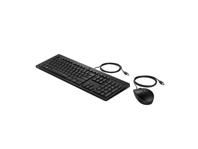 HP - 225 - keyboard and mouse set - ambidextrous, 3-zone layout, standard key travel - 100% full size - UK - black Input Device