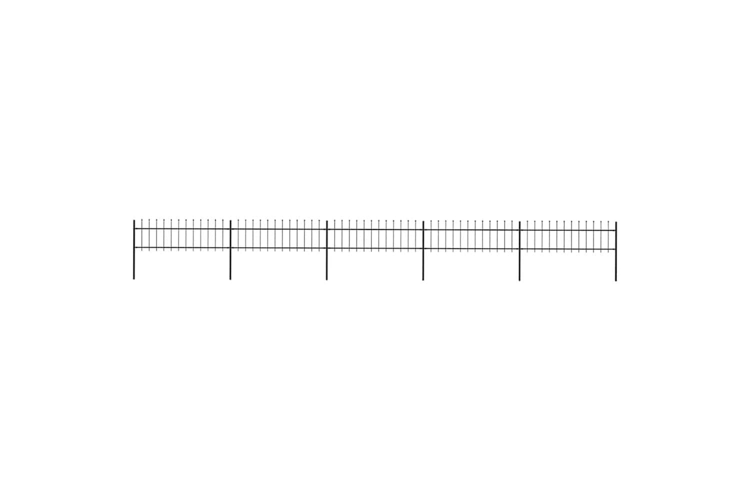 Vidaxl 277597 Garden Fence With Spear Top Steel 8.5x0.6 M Black