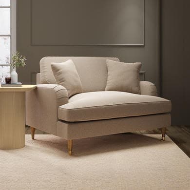 Beige Fabric Cuddle Chair - Payton