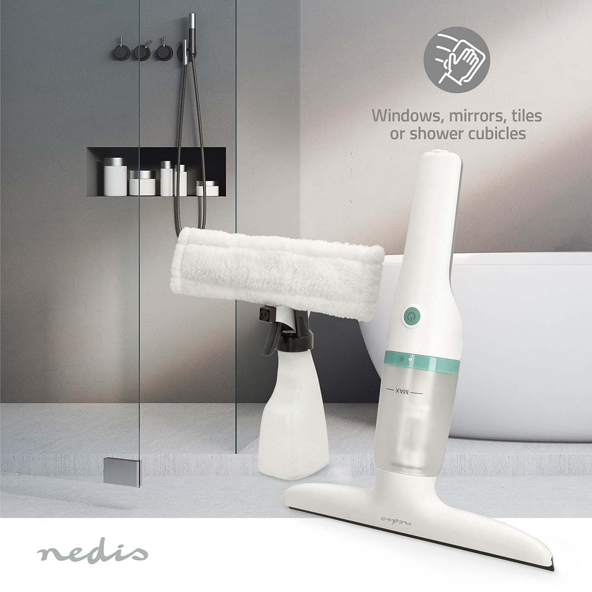 NEDIS Hand Held Window Vac - Usb C Charge...