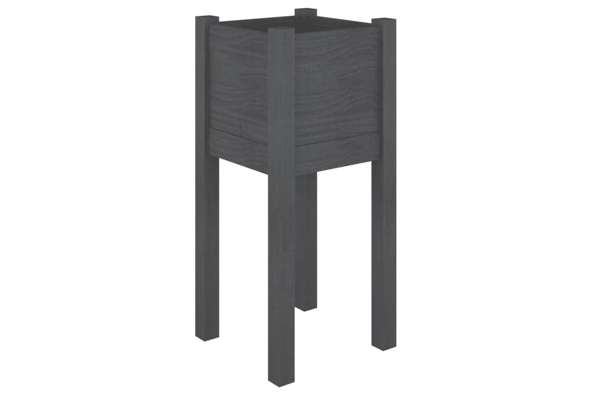 vidaXL 810783 Garden Planter Grey 31x31x70cm Solid Pinewood