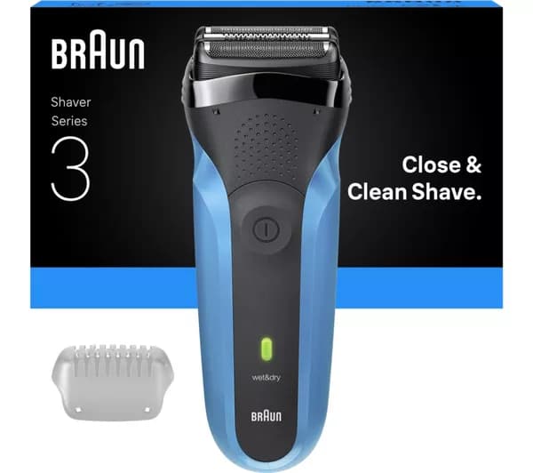 BRAUN Series 3 310s Electric Wet & Dry Shaver - Black & Blue