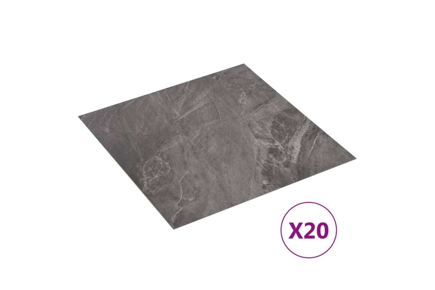 Vidaxl Self-adhesive Flooring Planks 20 Pcs Pvc 1.86 Sq M Black Pattern
