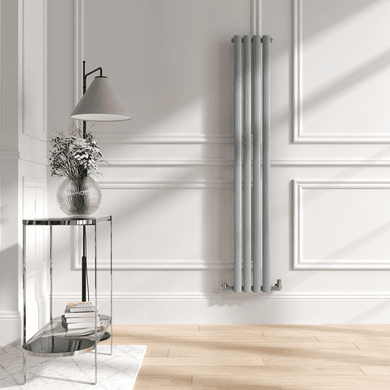 Sorrento Salt & Pepper Vertical Oval Designer Radiator 1600x236mm Single Panel 1521 BTU