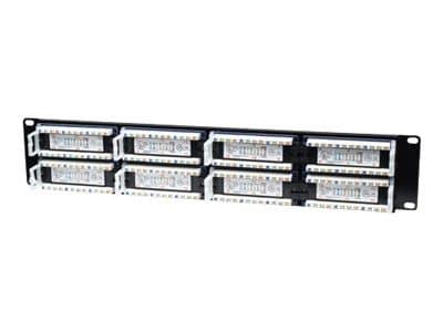 INTELLINET - Patch Panel, Cat5e, UTP, 48-Port, 2U, Black - patch panel - 2U - 19"