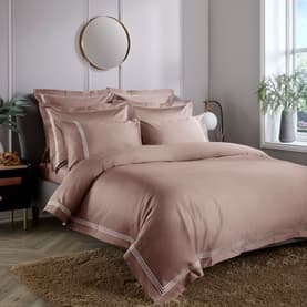 Triple Row Cord Duvet Cover Pink/White