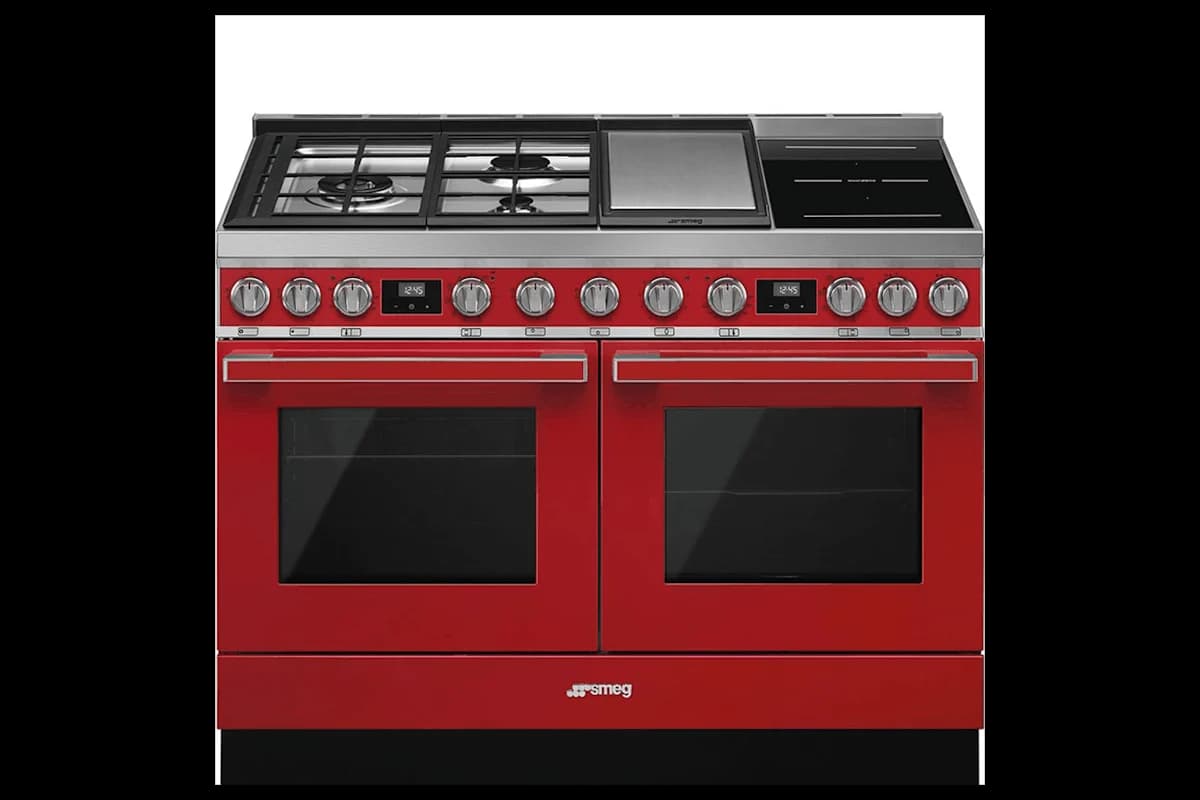Smeg 120cm Portofino Dual Fuel Range Cooker | CPF120IGMPR | Red