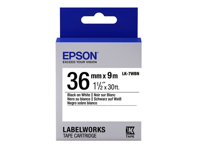 EPSON - LabelWorks LK-7WBN - label tape - 1 cassette(s) - Roll (3.6 cm x 9 m)