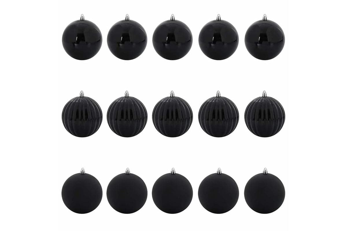 Vidaxl Christmas Bauble Set 15 Pcs Black