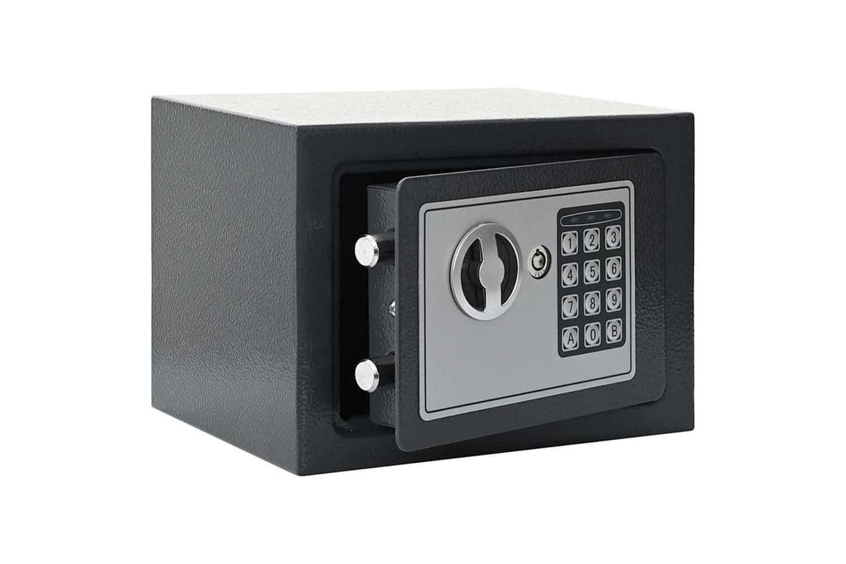 Digital Safe With Lock Dark Grey 23 X 17 X 17 Cm Steel
