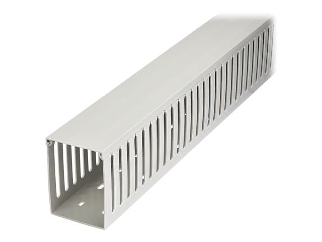 STARTECH.COM - Startech Open Slot Cable Management Raceway with Cover, 3"(75mm)W x 3-7/8"(10cm)H, 6.5ft(2m) length, 1/4"(8mm) Slots, PVC Network Cord Hider/Wall Wire Duct, Max 240 Cables, UL Listed - UL94 V0, M1 Fire Rated (CBMWD75100) - Cable raceway - 2 m - grey - TAA