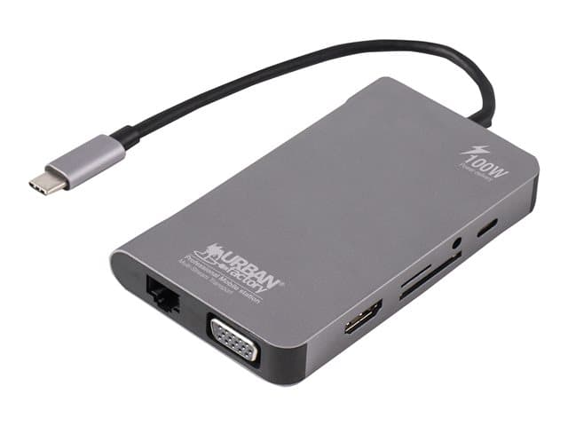 URBAN FACTORY - Urban Factory HUBEE PLUS mobile station - docking station - USB-C 3.1 - HDMI, VGA - 1GbE