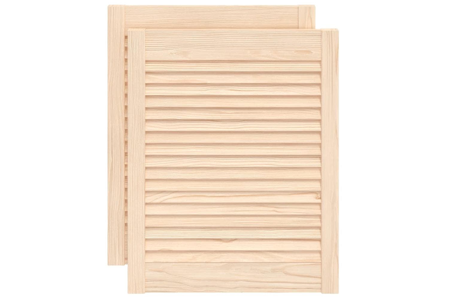 Vidaxl 151119 Louvred Doors 2 Pcs Solid Pine Wood 61.5x49.4cm