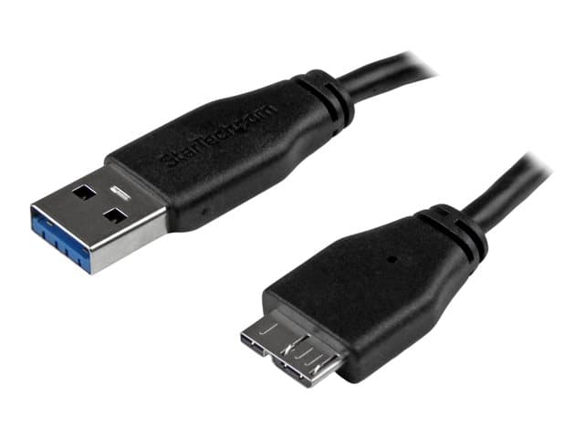 STARTECH.COM - StarTech 0.5m 20in Slim USB 3.0 A to Micro B Cable M/M - Mobile Charge Sync USB 3.0 Micro B Cable for Smartphones and Tablets (USB3AUB50CMS) - USB cable - Micro-USB Type B to USB Type A - 50 cm