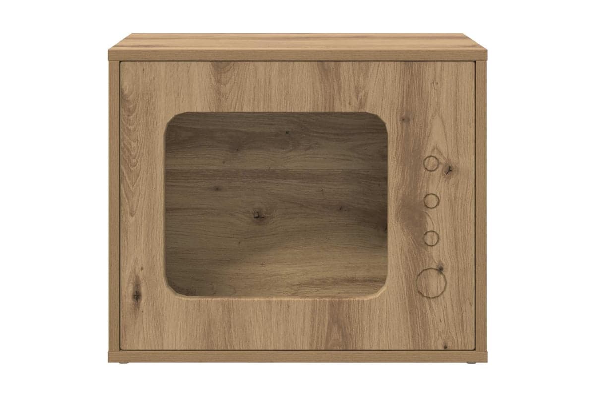 Vidaxl Cat House Artisian Oak 51 X 30 X 42 Cm Engineered Wood