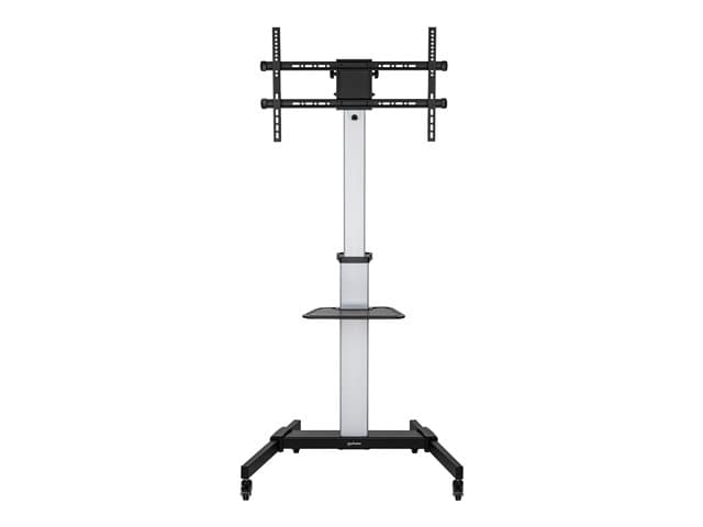 Manhattan TV & Monitor Mount, Trolley Stand, 1 screen, Screen Sizes: 37-86", -10 to 5° Tilt, 90° Rotation, Silver/Black, VESA 200x200 to 600x400mm, Ma