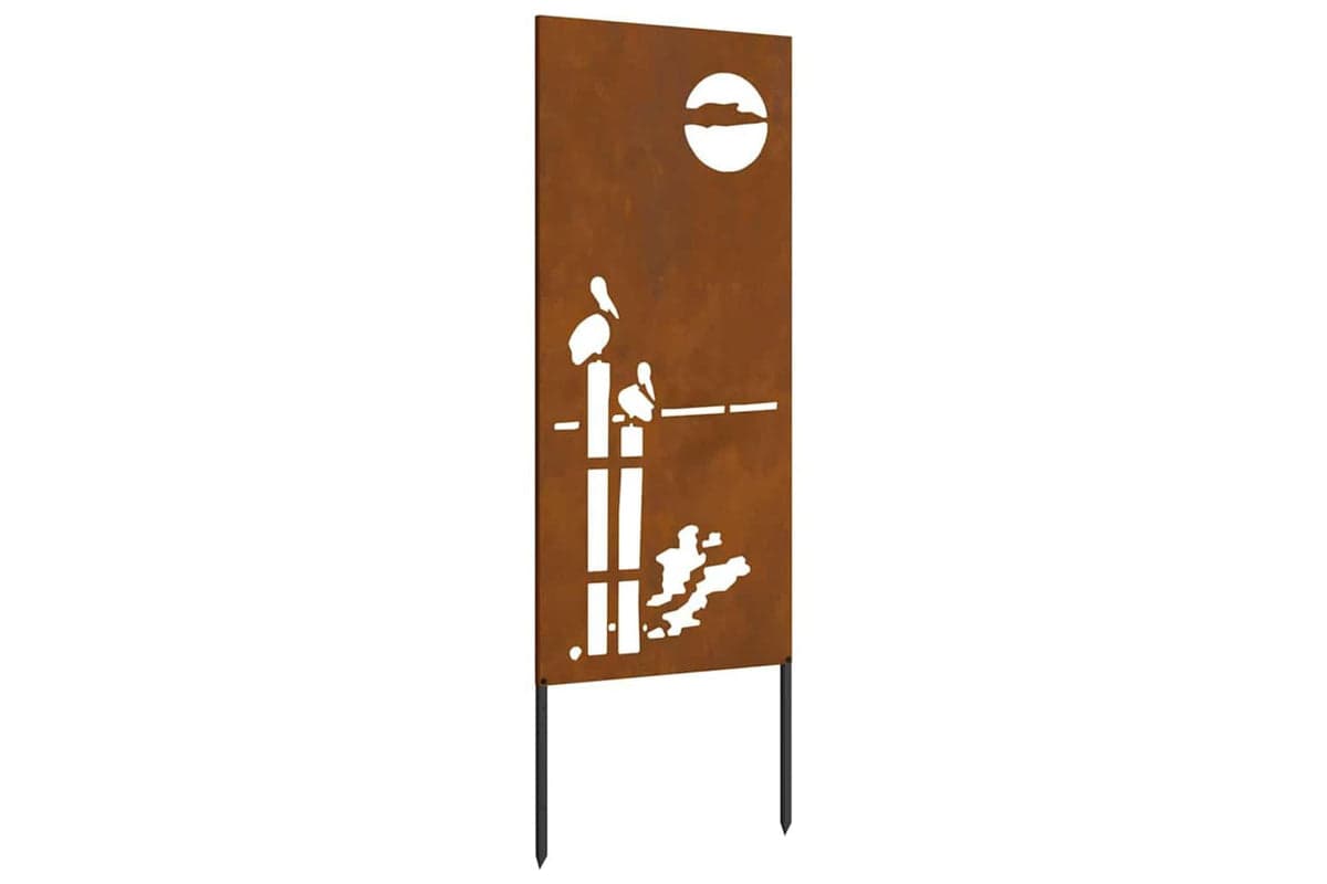 Garden Privacy Screen Rusty 50 X140cm Weathering Steel
