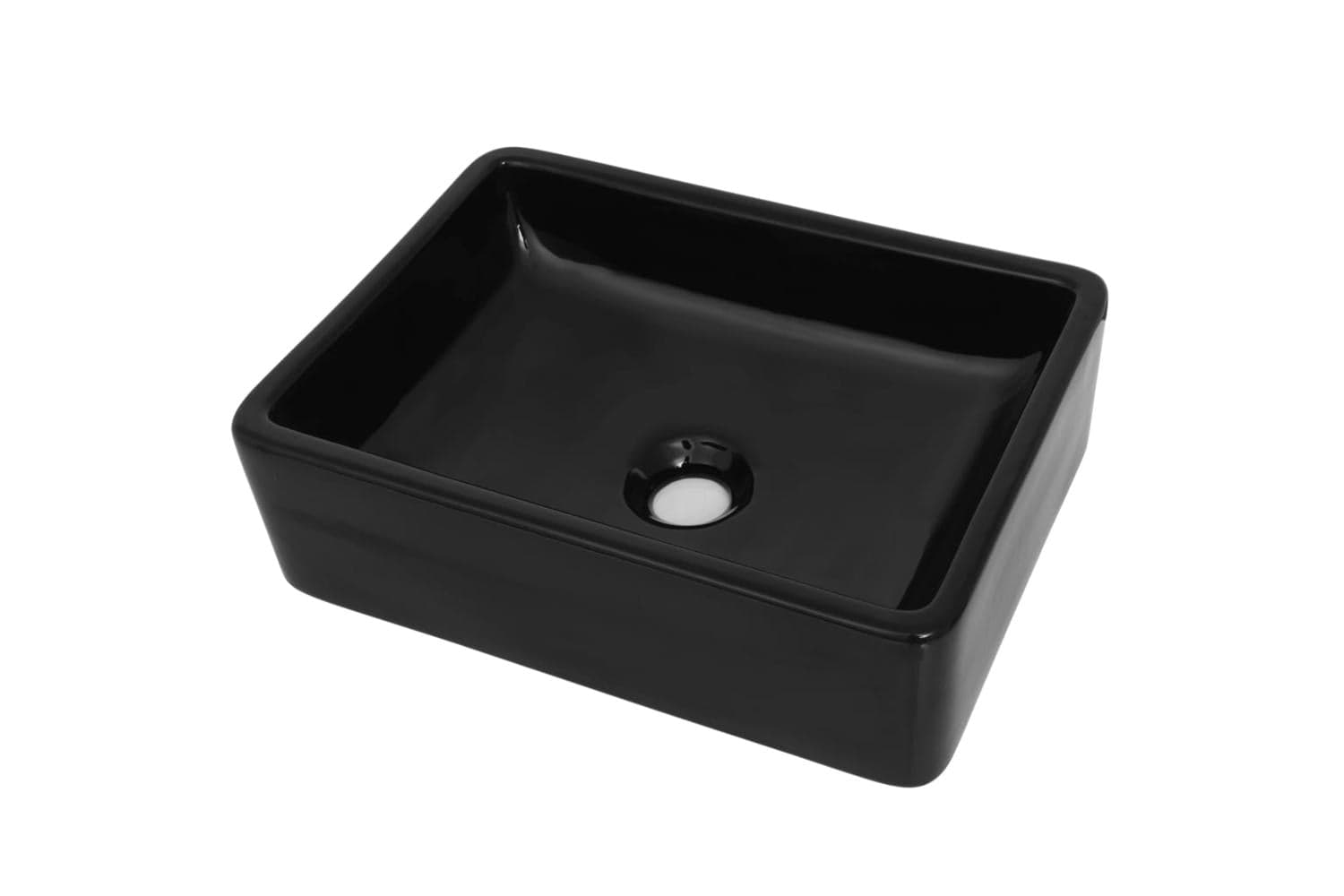 vidaXL 142734 Basin Ceramic Rectangular Black 41x30x12cm