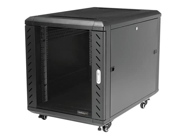 STARTECH.COM - Startech 12U AV Rack Cabinet - Network Rack with Glass Door - 19 inch Computer Cabinet for Server Room or Office (RK1236BKF) - rack - 12U