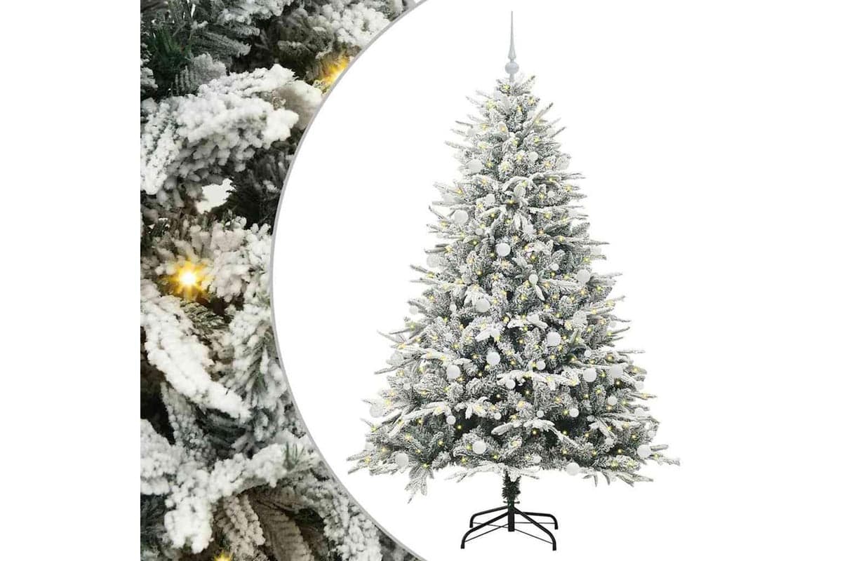 Vidaxl Artificial Pre-lit Christmas Tree With Ball Set Green 180 Cm