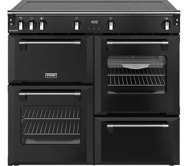 STOVES Richmond 100Ei Electric Induction Range Cooker - Black & Chrome