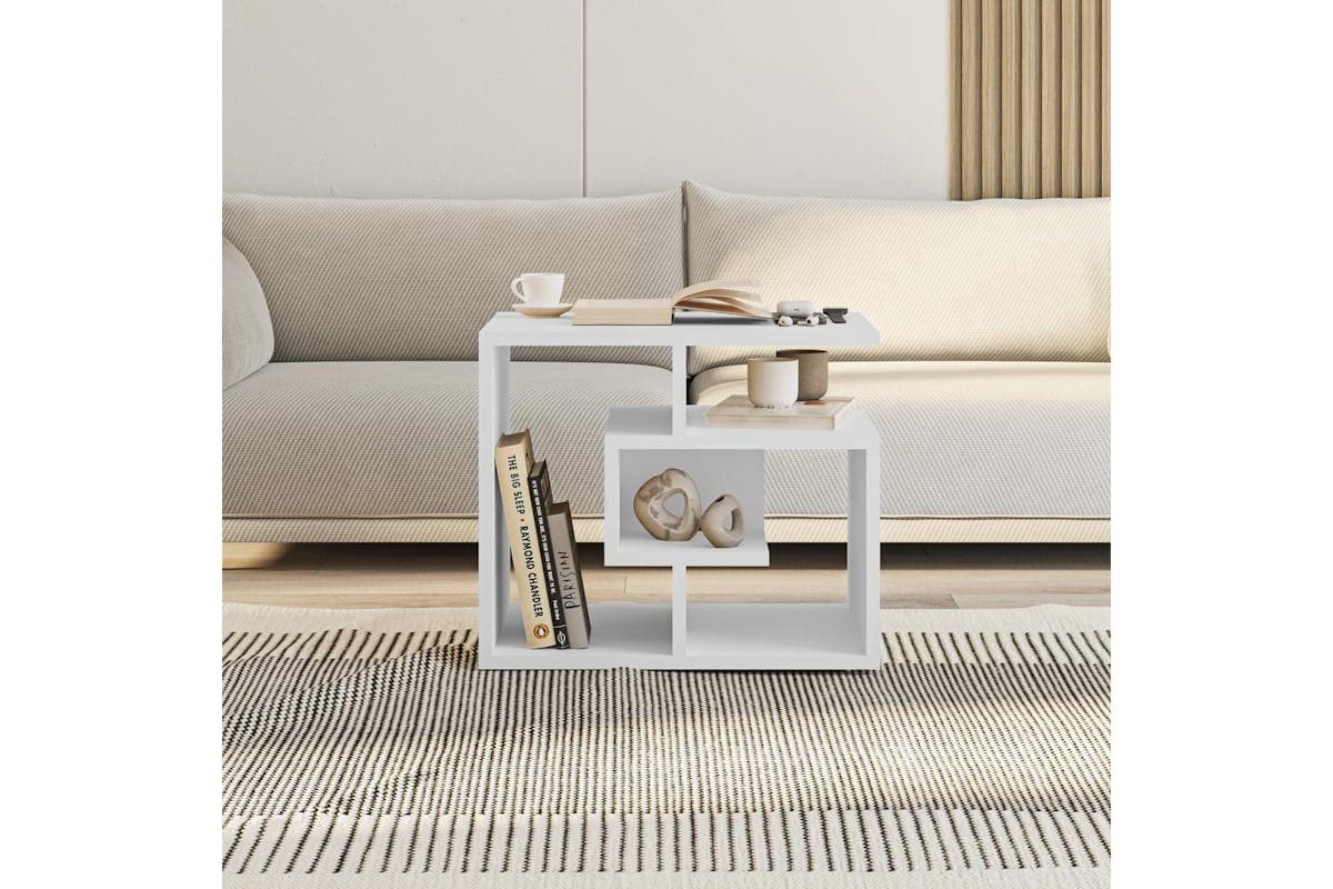 Decortie Labirent Coffee Table | Modern Maze Design | White | 45cm