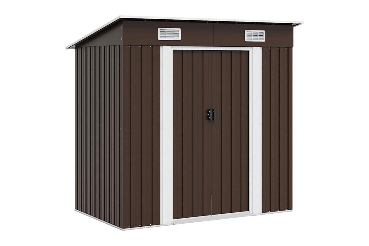 vidaXL 47027 Garden Storage Shed Brown 194x121x181cm Steel