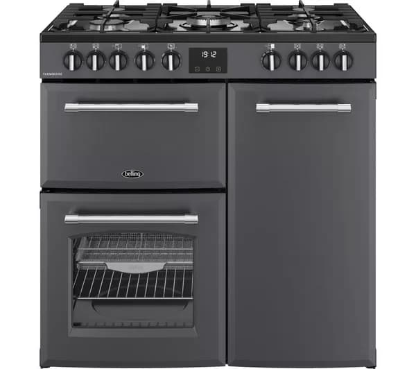 BELLING Farmhouse 90DF Dual Fuel Range Cooker - Anthracite & Chrome