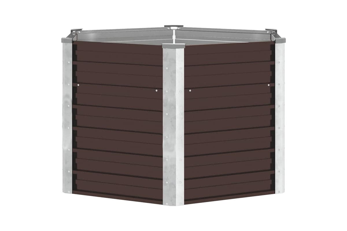 Vidaxl Garden Raised Bed Brown 129x129x77 Cm Galvanised Steel