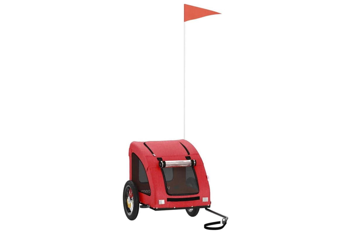 Vidaxl Pet Bike Trailer Red Oxford Fabric And Iron