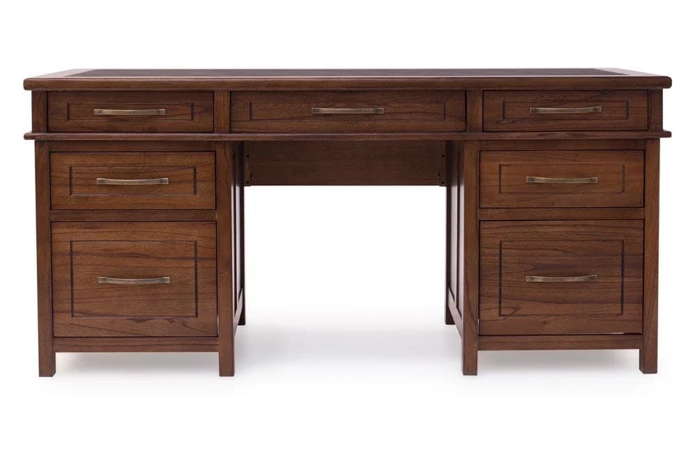 Ebony Office Desk | Large | 6 Drawers