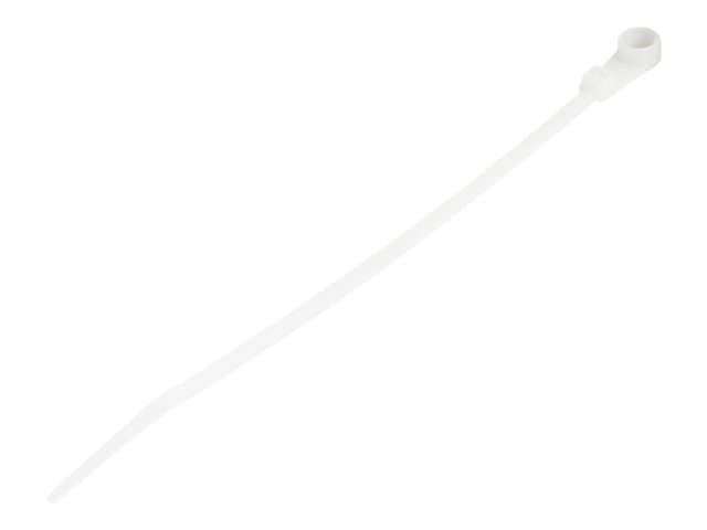 Startech 15cm(6") Cable Ties with Mounting Hole, 3mm(1/8") wide, 40mm(1-1/2") Bundle Dia. 18kg(40lb) Tensile Strength, Nylon 66 Self Locking Ties with