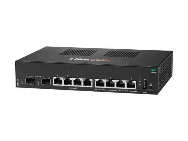 HPE - Aruba Networking CX 6000 8p 10M/100M/1G 2p SFP 1G - switch - 8 ports - Managed - rack-mountable