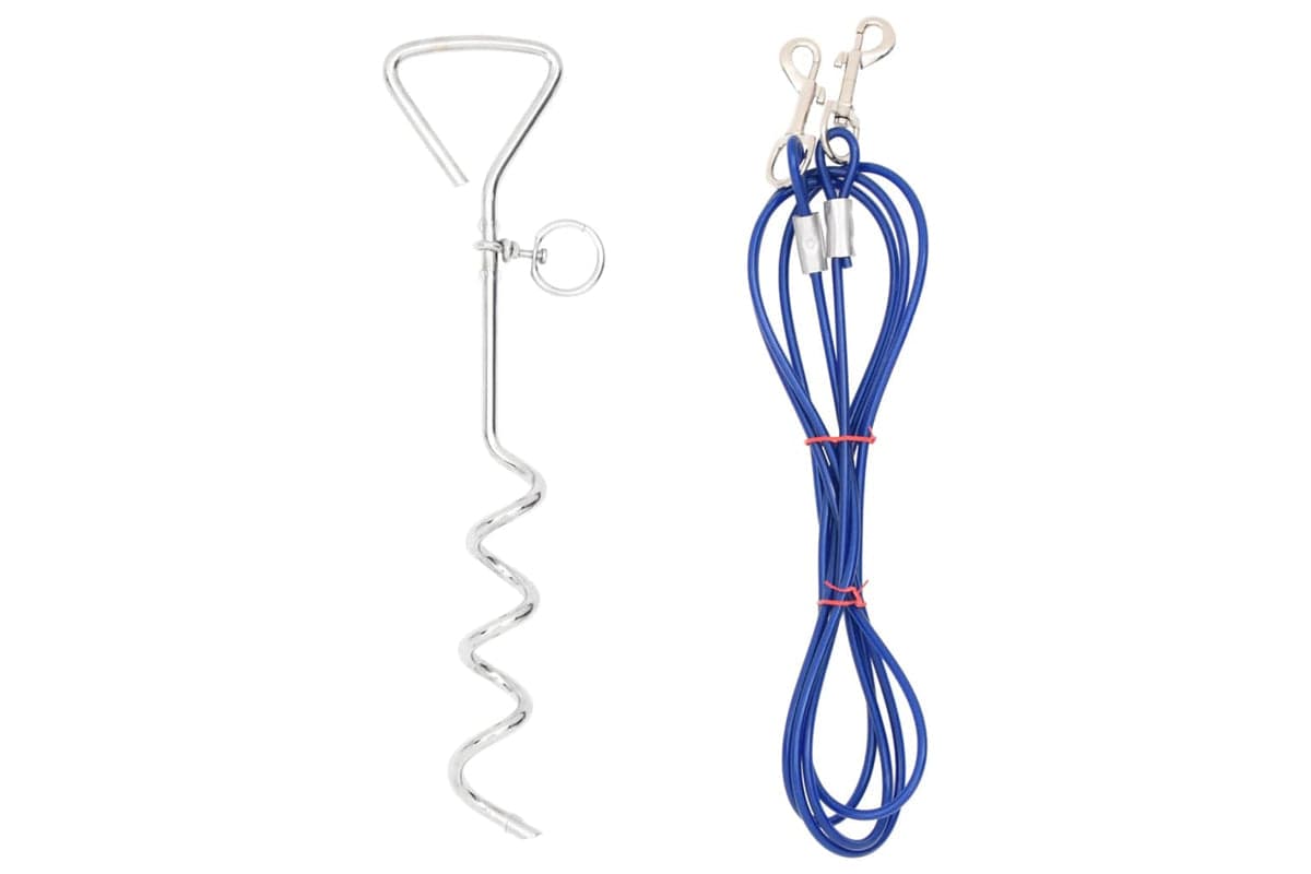 Vidaxl 4003379 Dog Tie Out Cable With Ground Stake 3 M