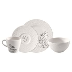 Manufacture Rock Blanc Mickey Mouse 4-Piece Breakfast Set