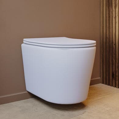Verona Matt White Wall Hung Rimless Toilet