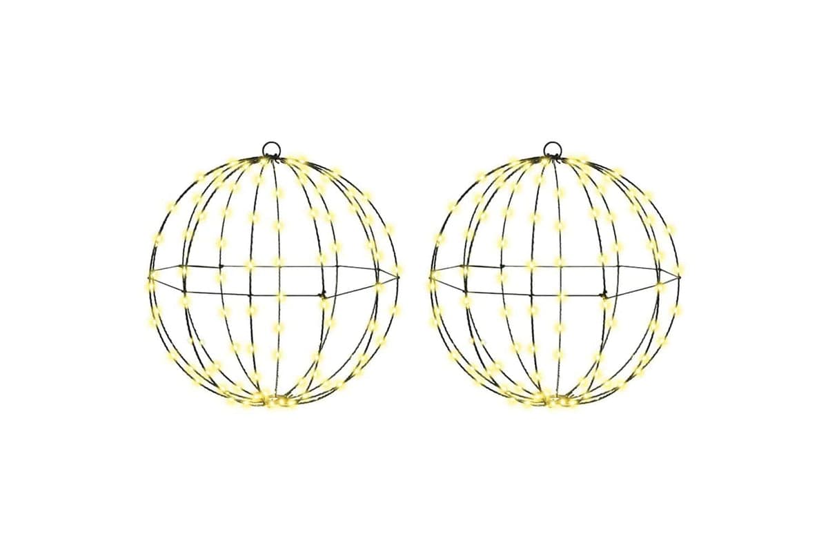 Vidaxl Ball With 192 Leds 2 Pcs Warm White 40 Cm Metal