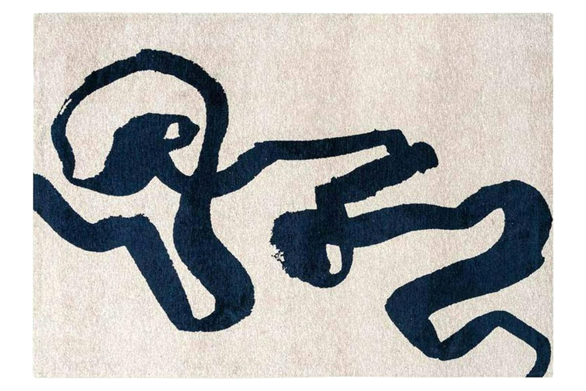 Louis De Poortere | Ribbon Sea Eco Rug | Beige/Blue | 140 x 200 cm