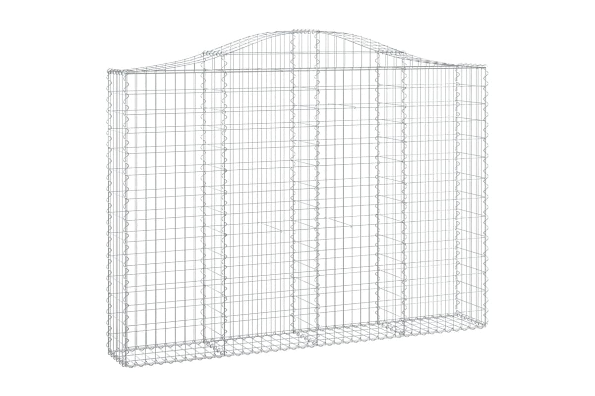 vidaXL 153387 Arched Gabion Basket 200x30x140/160cm Galvanised Iron