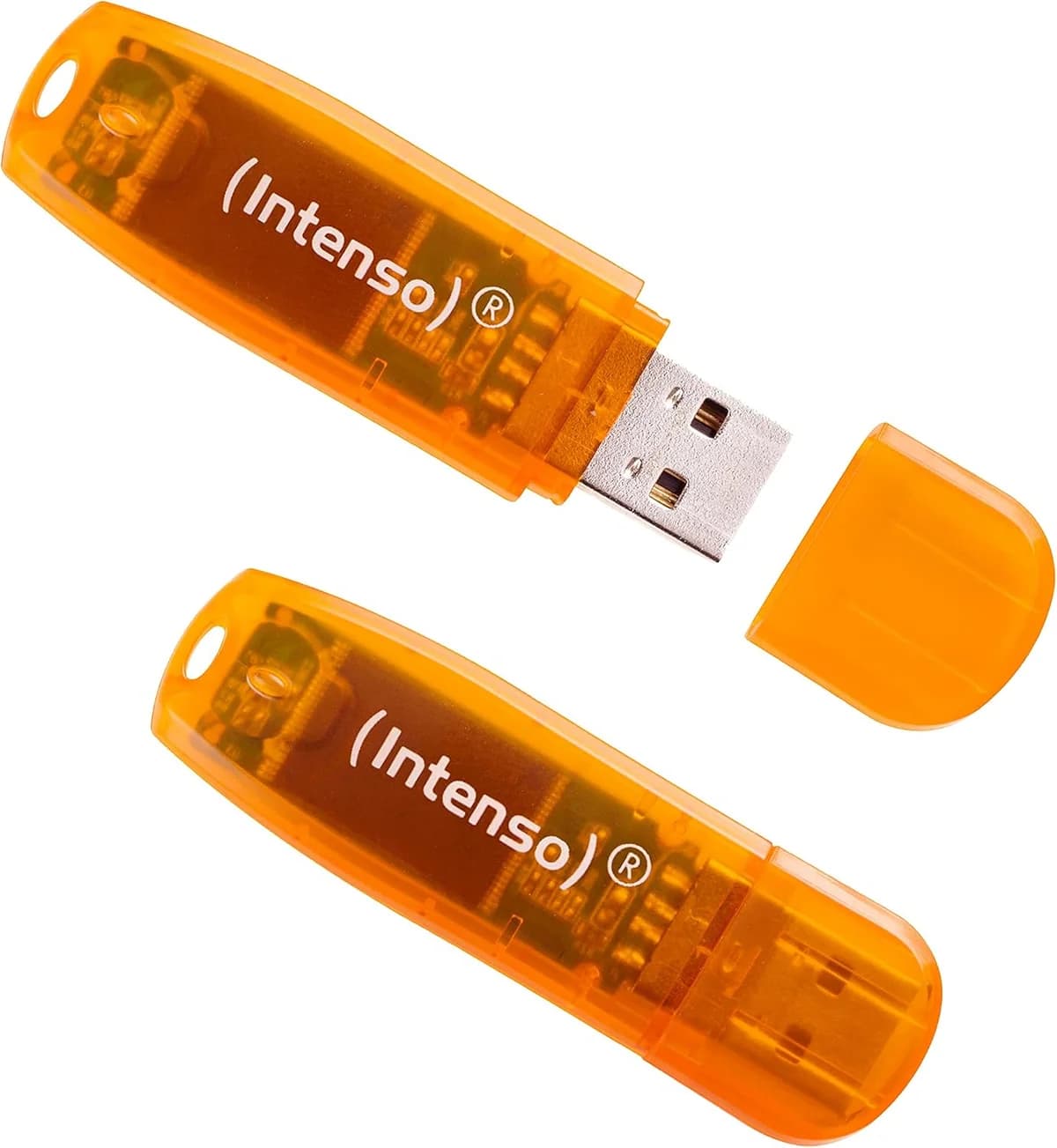 Intenso Rainbow Line 64GB USB 2.0 Flash Drive, 2 Pack - Orange | 3502492
