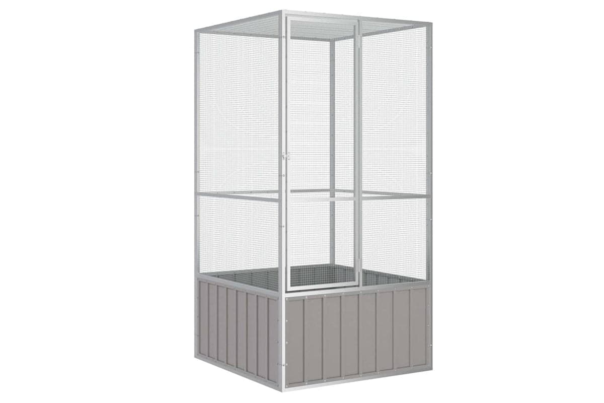 Vidaxl Bird Cage Grey 111x107x211.5 Cm Galvanised Steel