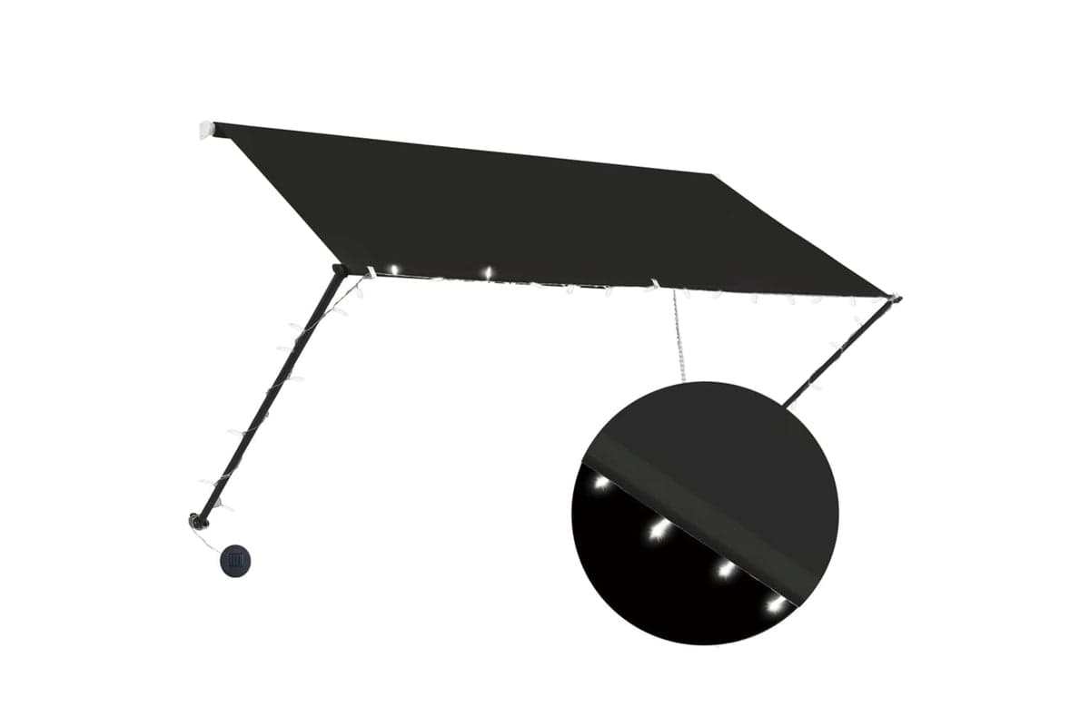 vidaXL 145917 Retractable Awning With Led 250x150cm Anthracite