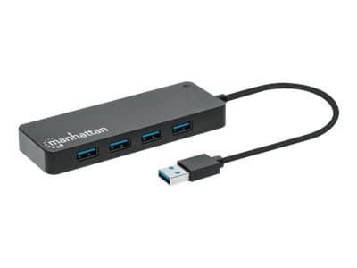 MANHATTAN - USB-A Dock/Hub, Ports (x7): USB-A (x7), 5 Gbps (USB 3.2 Gen1 aka USB 3.0), External Power Supply Not Needed, Cable 15cm, SuperSpeed USB, Black, Three Year Warranty, Blister - hub - 7 ports