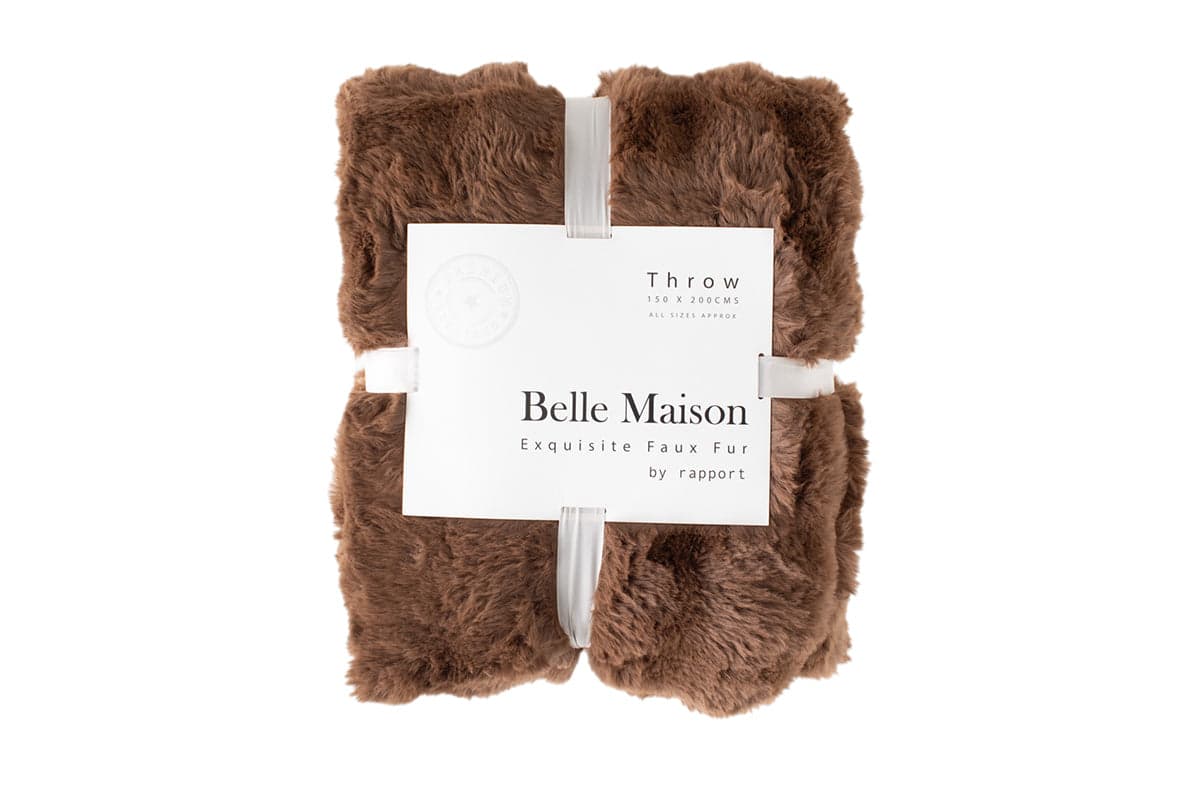 Belle Maison | Luxury 3D Fur Blanket | Brown | 150 x 200 cm