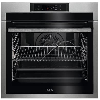 Refurbished AEG 8000 Series BPE742380M 60cm Single Built In Electric Oven with Food Sensor Stainless Steel