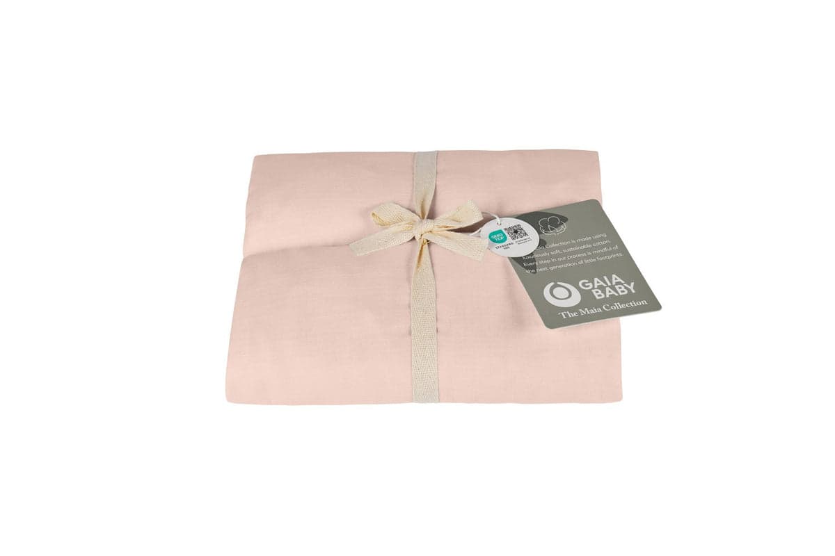 Maia Muslin Fitted Cotsheets 70140 2pk - Blush