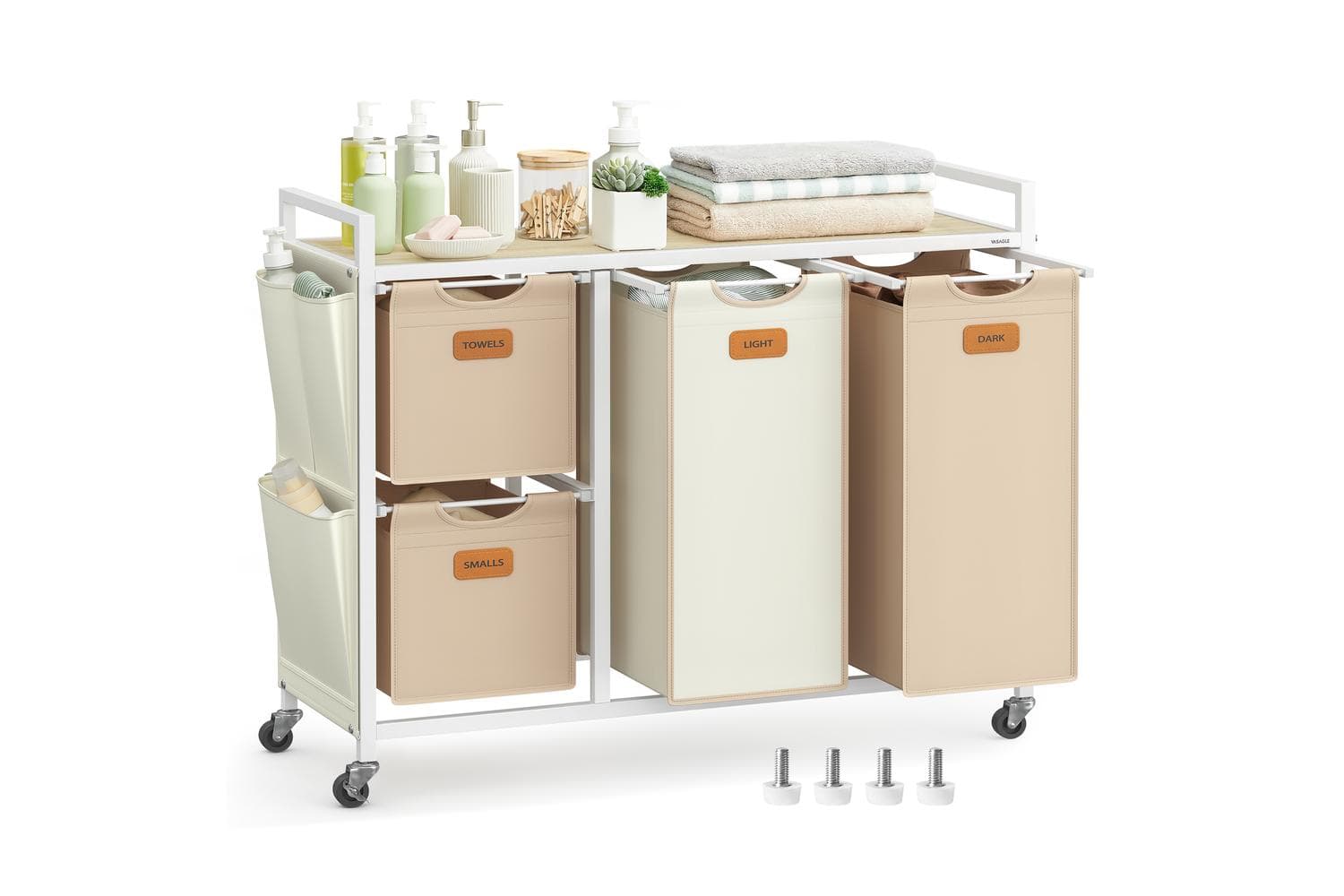 Laundry Basket | Laundry Cart | Steel & Oxford Fabric | 150l
